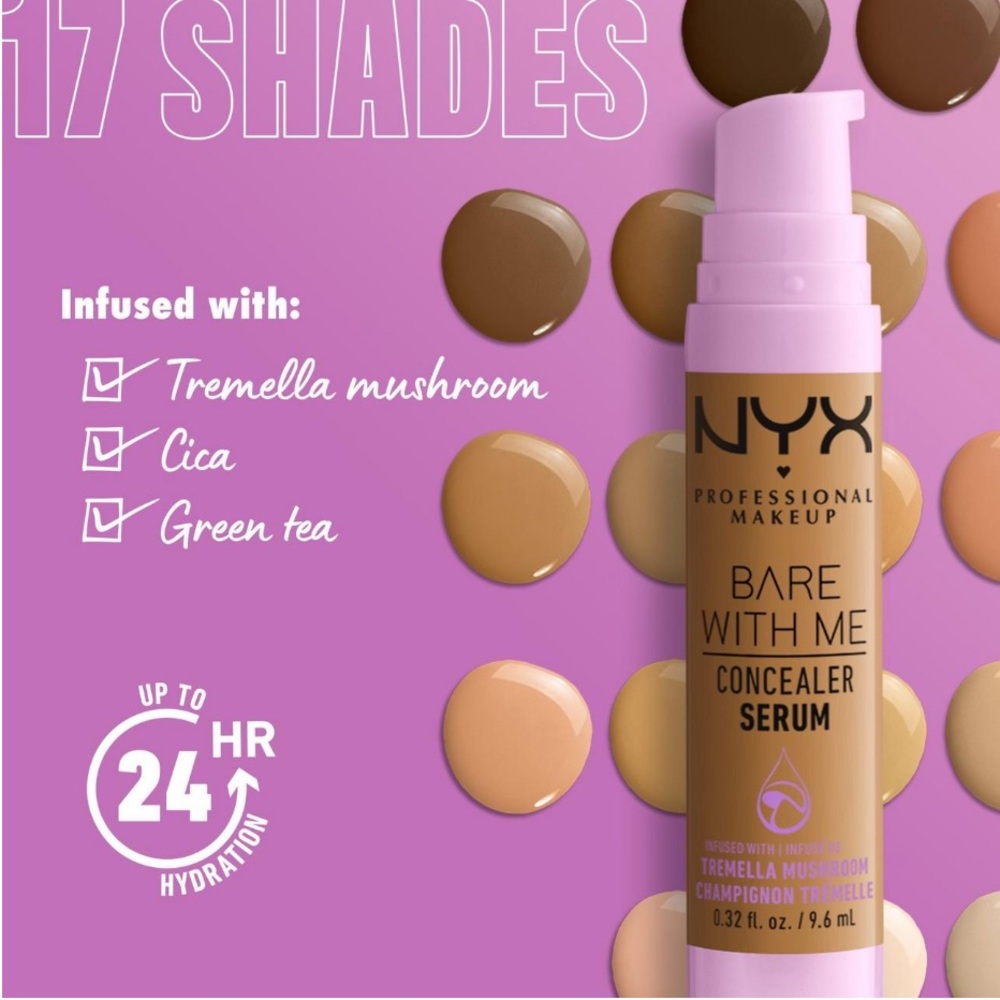 $7❤️🔥 LAST 1! NYX Bare With Me Hydrating Face & Body Concealer Serum MEDIUM - Picture 6 of 10